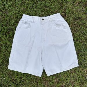 Vtg Lee Jean Shorts Womens Size 14 M White High Rise‎ 100% Cotton USA Minimalist